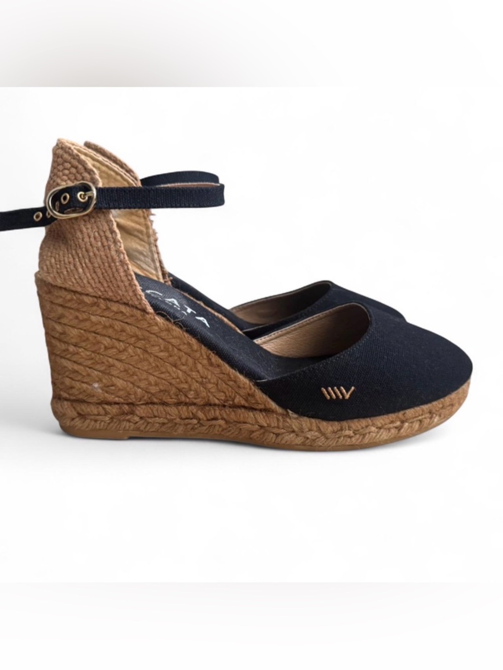 VISCATA Satuna Canvas Espadrille Wedges – Black EU 40 / US 9